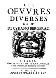 Páginas de título de “Les œuvres divers de Monsieur de Cyrano Bergerac” 1654. (1619 -1655) escritor francés.