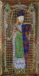 Placa funeraria de Geoffrey Plantagenet (1113-51) de la Catedral de St. Julien, Le Mans, c.1151-55