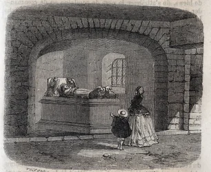 Tumba de Agnes Sorel en Loches - grabado en “Histoire de France” por Victor Duruy (1811-1894) - 1882