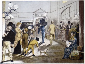 Sala de la estación de tren, finales del siglo XIX