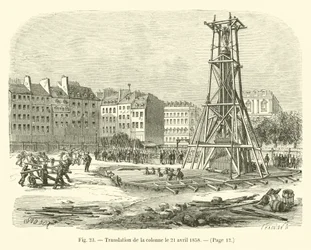 Traslado de la columna el 21 de abril de 1858