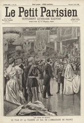 El zar Nicolás II y la zarina Alexandra asistiendo a un baile en su honor en la Embajada Francesa en Moscú tras su coronación