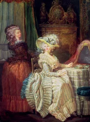 Dos mujeres en un tocador