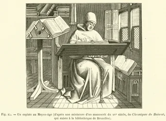 Un copista en la Edad Media