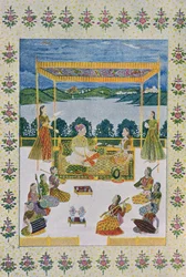 Bajo el Cielo con Música y Flores, ilustración de Las Mil y Una Noches, 1895 (grabado en color)
