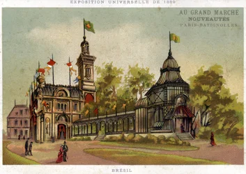 Exposición Universal de 1889. El pabellón de Brasil. París Batignolles.