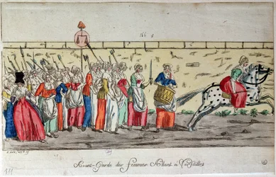 Vanguardia de mujeres yendo a Versalles el 5 de octubre