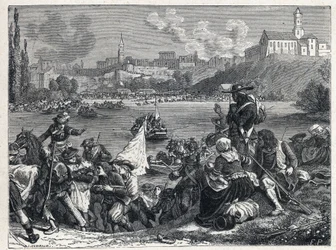 Guerra de Vendée (1793-1796): los Vendeanos, derrotados en la Batalla de Cholet, regresaron al Loira el 18 de octubre