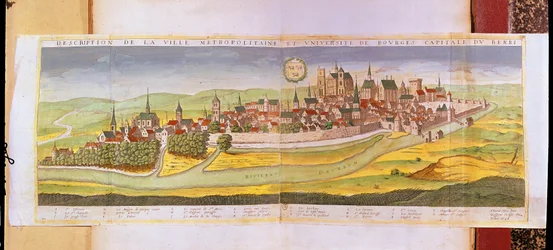 Vista de Bourges y la Universidad, Capital de Berry, 1646