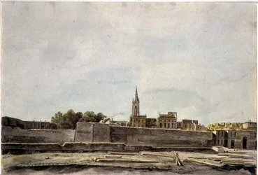 Vista de un paisaje urbano en el sur de Francia, c.1800