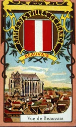 Vista de la ciudad francesa de Beauvais, circa 1900
