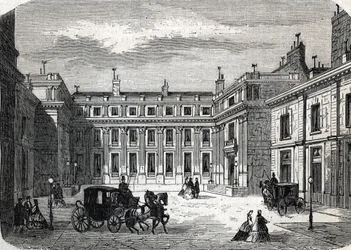 Vista del Ministerio de Educación Pública, Hotel de Rochechouart rue de Grenelle, en París - (grabado) 1864