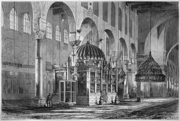 Vista de la sala de oración, Mezquita de los Omeyas, Damasco, Siria, de La Syrie d