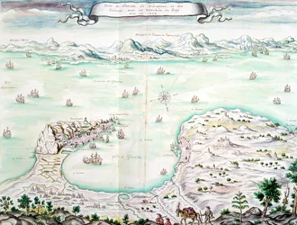 Vista del sitio de Gibraltar en 1704