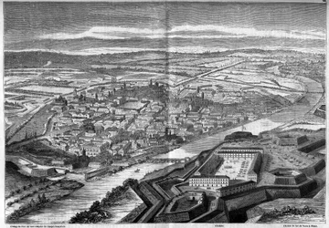 Vista de la ciudad y ciudadela de Alejandría en Italia