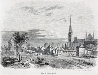 Vista de la ciudad de Saint Denis, principios del siglo XIX