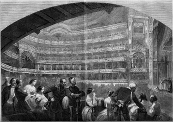 Vista del salón del Teatro Imperial en Moscú, Rusia
