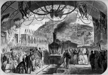 Visita de Napoleón III (1808-1873) y la emperatriz Eugenia (1826-1920) a Cherburgo (Manche, 50)