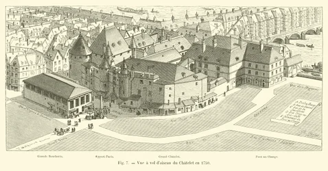 Vista aérea del Châtelet en 1750