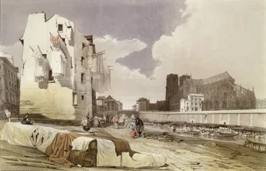 Lavanderas en los lavaderos del Quai Montebello, c.1840