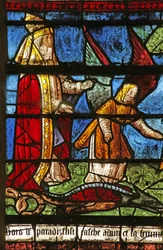 Ventana que representa a Dios maldiciendo a la serpiente (vidriera)