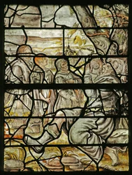 Ventana que representa la embriaguez de Noé