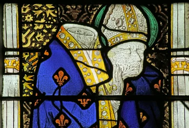 Vidriera que representa a San Dionisio, c.1460