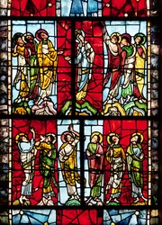 Ventana que representa la Ascensión, c.1145