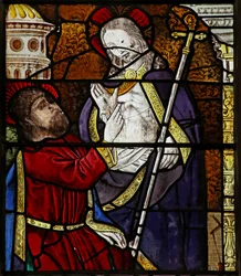 Ventana s3 que representa a Santo Tomás - Dudando