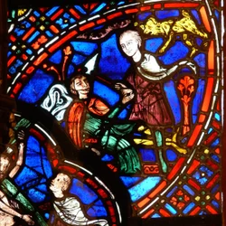 Ventana que representa a Caín y Abel