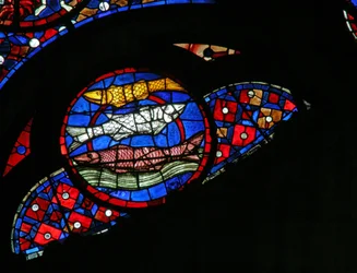 Ventana w115 que representa la Creación de los peces