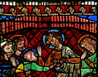 Ventana w14 que representa a Santo Tomás dudando
