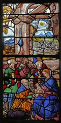 Ventana w16 que representa la Adoración de los Magos