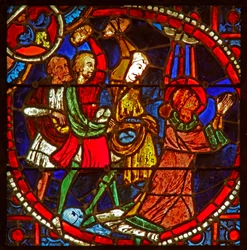 Ventana que representa el martirio de San Esteban
