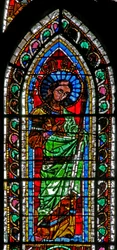 Ventana w202 que representa a Santa Inés