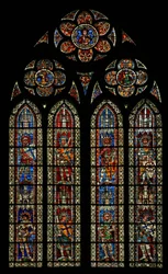 Ventana w203 que representa a un santo caballero