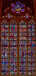 Ventana w209 que representa escenas de la vida de San Nicolás