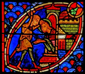 Ventana w20 que representa la muerte de San Juan Bautista