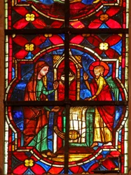 Zacarías, el padre de San Juan Bautista, visitado por un ángel en el templo