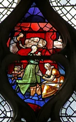 Ventana w26 que representa el Nacimiento de San Claudio