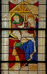Ventana w29 que representa la Adoración de un mago