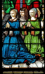 Ventana w2 que representa a 3 jóvenes donantes femeninas (moderno)