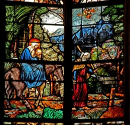 Ventana w2 que representa la Huida a Egipto