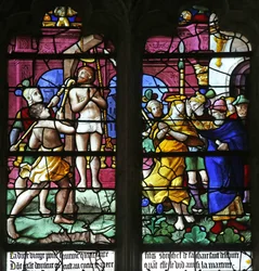 Ventana que representa la muerte de San Caprais