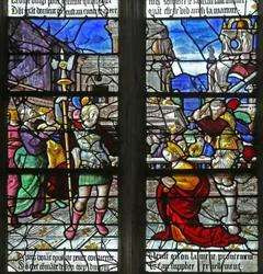 Ventana w2 que representa la muerte de San Foy (vidriera)