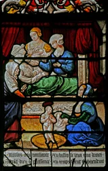 Ventana w3 que representa el nacimiento de San Nicolás