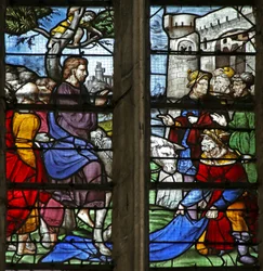 Ventana que representa la entrada a Jerusalén