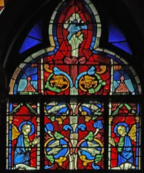 Ventana w6R Palomas del Espíritu Santo sobre el Árbol de Jesé