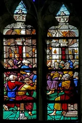 Ventana que representa Pentecostés