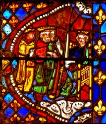 Ventana w6 que representa a los Magos con Herodes